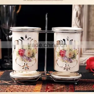 2016 Delicated Bulk Ceramic Chopsticks Spoon Fork Holder and Metal Rack Decor thumbnail-4