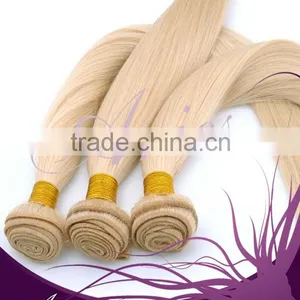 Wholesale High Quality Human Hair Extensions Blonde Color Straight Silky Hair Weave thumbnail-1