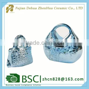 Electroplating Sliver Ceramic Handbag Money Bank thumbnail-1