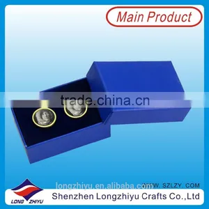 Crystal Metal Printed With Epoxy Cufflinks Gift Box Men's Cufflinks thumbnail-1