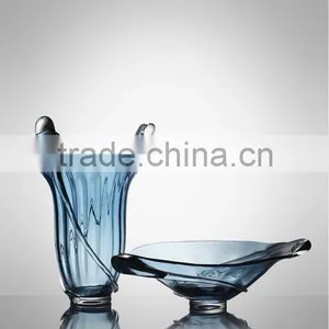 Light Blue Color Glass Bowl and Vase thumbnail-1