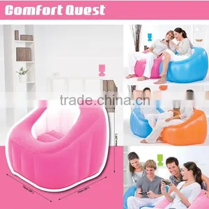 Cafe Chaise Chair Inflatable Dorm Lounge Seat With Ottoman thumbnail-1