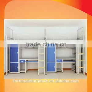 Environment Friendly College Iron Metal Bunk Bed With Two Ladders thumbnail-1