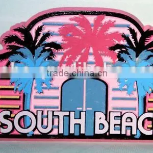 New Model Custom UV Protected Magnetic Fridge Clock,South Beach USA Fridge Magnet Pvc,voice Recordable Fridge Magnet ---DH20336 thumbnail-1