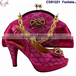 CSB1221 Chowleedee Fasion Latest Fashion Woman Italy Style High Heel Sandal Shoes With Matching Bag thumbnail-1