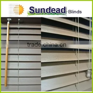Faux Wood Indoor Venetian Blinds 2'' Inches Vinyl Faux Wood Blinds Office Curtains and Blinds thumbnail-5