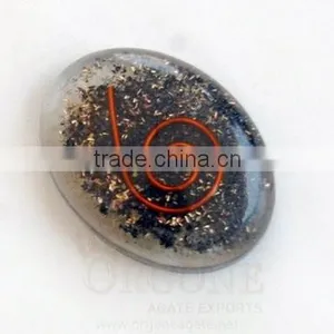 Black Tourmaline Orgone Energy Oval | Orgone Energy-Orgonite Cabachons | Agate Orgonite-Manufacturer-Supplier-Exporter thumbnail-1