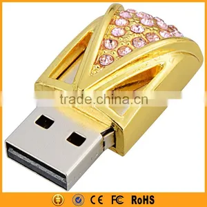 New Necklace Bug Gold Pendant USB 8GB 16GB Crystal Pen Drive thumbnail-4