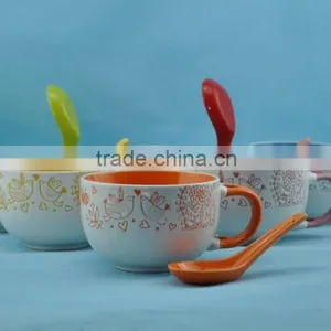 16oz Stoneware Soup Bowl With Spoon thumbnail-1