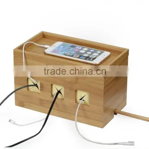 2016 New Natural Bamboo Cable Cubby thumbnail-1