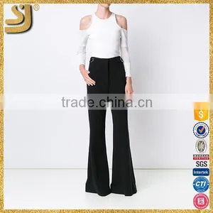 Latest Design High Waist Lace Flared Pants, Young Woman Flared Pants thumbnail-2