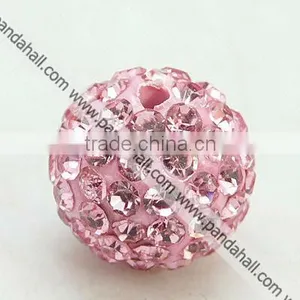 Polymer Clay Rhinestone Beads, Light Rose(RB-C1438-10mm-A27) thumbnail-1
