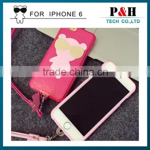 Factory Manufacture Cute Leather Phone Case for Apple IPhone 6 Back Covers thumbnail-1