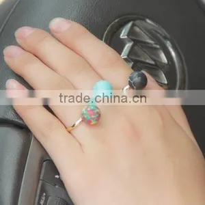 New Style Turquoise Alloy Ring With Unique Various Color Ball thumbnail-3