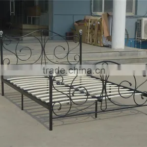Modern and Elegant Metal Double Bed in White Color thumbnail-3