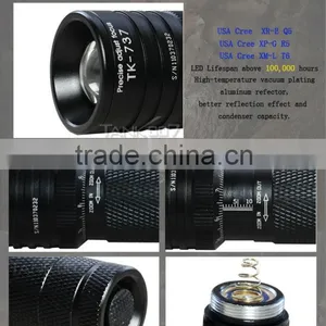 5 Modes Zoomable Led Torch With 1*18650 or 2*CR123 Bettry thumbnail-6