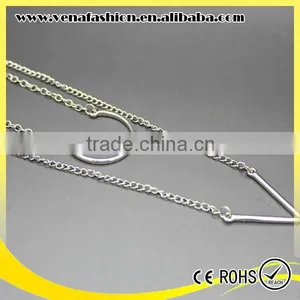 Double-deck Arrows Fashion Long Thin Chain Necklace thumbnail-4