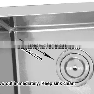 High Quality Stainless Steel Kitchen Designs Undermount Single Bowl Handmade Kitchen Sink thumbnail-3
