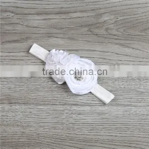 Newest White Rose Flowers Kids Headband With Pearl Fashion Baby Girl White Hairband Children Hair Accessories thumbnail-1