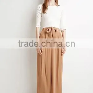 2015 New Arrival China Wholesale Trousers Fabric ,belted Wide Leg Pants for Woman Quality Choice thumbnail-2