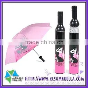 Wine Bottle Umbrella With UV Umbrella 21'' Manual Open thumbnail-1