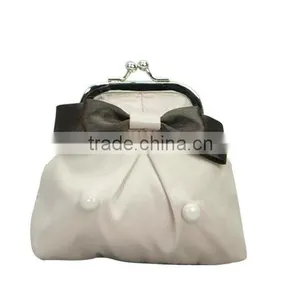Elegant Designed Beige Color Metal Framed Small Lady Coin Purse thumbnail-1