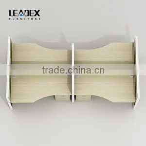 Luxury Wooden Open Workstation Partition Modular Cubicle Office 4 Person Workstation thumbnail-3