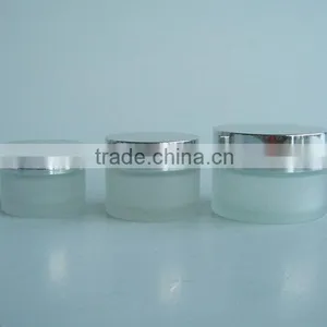 20ml,30ml,50ml Cylidner Frosted Glass Jar Cosmetic Bottle With Metal Silver Cap thumbnail-1