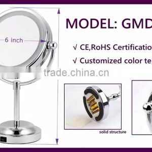 Led Small Metal Craft Cosmetic Vanity Mirror thumbnail-3