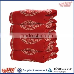 High Quality Red Jacquard Wedding Cotton Gift Towel thumbnail-1