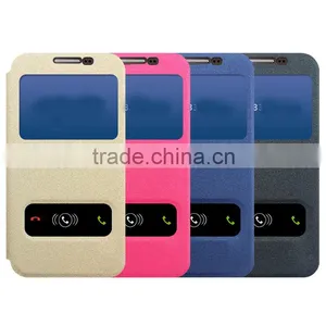 Sand Pattern PU Leather Two Window Anti-friction Waterproof Case Cover With Sucker Buckle for Samsung Galaxy J7 thumbnail-4