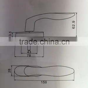 90119045 Aluminium Alloy Handle PVC Handle Internal Opening Handle Casement Window Handle Door Handle 85# thumbnail-5