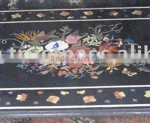 Pietra Dura Marble Inlay Dining Table Top, Inlay Marble Table Tops thumbnail-1