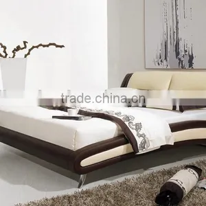 2013 Bedroom Furniture Hot Sale Bed Design Leather Double Bed thumbnail-2
