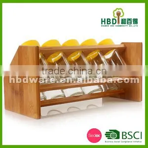 Spice Jar With Bamboo Rack Wholesale thumbnail-3