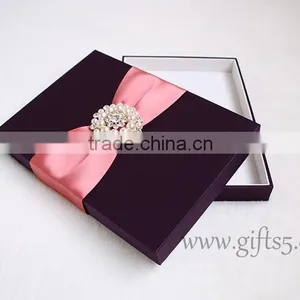 High Quality Elegant Custom Handmade Wedding Invitation Gift Boxes thumbnail-1
