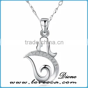 New Wholesale Best Price Bat Silver Crystal Sterling Silver Pendant Necklace thumbnail-5