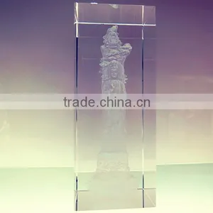 3D Crysal Encarving Guanyin Figurine for Home Decor thumbnail-1
