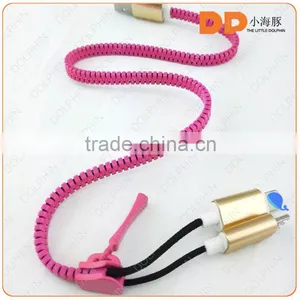 High Speed 2 in 1 Zipper USB Cable 5 Pin to 8 Pin Micro Usb Charging Cable for thumbnail-1
