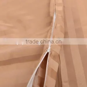 100% Polyester Hotel Bed Linen, Sateen Stripe Duvet Cover thumbnail-3