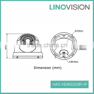 Water-proof 2.4MP Vari-focal 1080P Dome HDCVI Camera With 30m IR LED thumbnail-2
