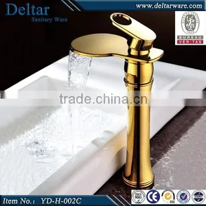 5 Star Hotel Gold Faucets Bathroom, China Waterfall Faucet Bathroom Sink Faucets thumbnail-3