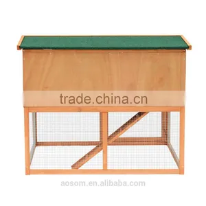 Pawhut Rabbit Chicken Hutch Coop Cage Backyard Outdoor Garden Large thumbnail-4