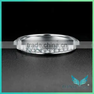925 Sliver Finger Ring 1Carat 8 Hearts & Arrows Round Cut Moissanite Diamond Wedding Ring thumbnail-1