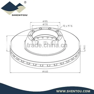 DAF Truck Auto Engine Spare Parts Brake Disc 1238.372 thumbnail-1