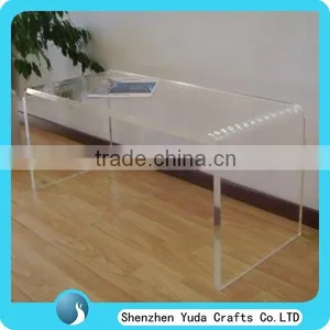 U Pedestal Sofa Table Lucite Occasional Table Bending Clear Acrylic Console Table thumbnail-1