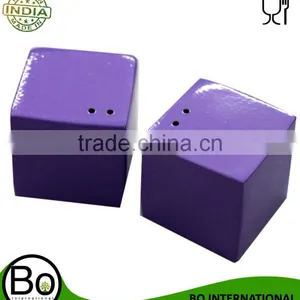 Stainless Steel Purple Salt And Pepper Shaker Cube 10.5 x 5.5 x 5.5 cm thumbnail-1