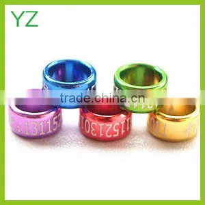 2015 Top Aluminium Colorful 10mm Pigeon Bands Pet Feet Rings For Fancy Pigeon thumbnail-1