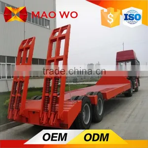 Hot Sale 60 Tons Dimensions Tri-axle Semi Low Bed Truck Trailer thumbnail-5