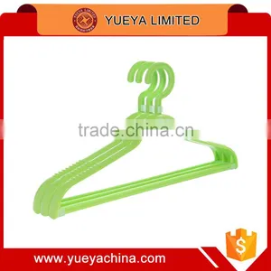 Wholesale Products China Pure Color Anti-slip Plastic Laundry Clother Hanger, Package of 3pcs-green thumbnail-1